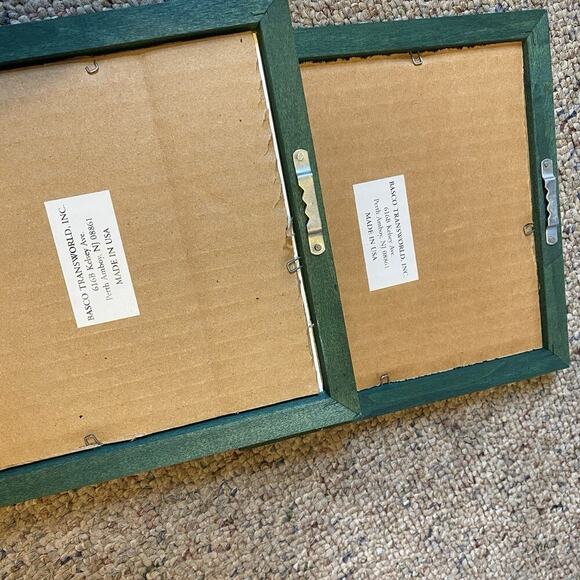 Set Of 2 Vintage Watercolor Art Fruit Prints Wall decor Singed Frame Beet Apple - Picture 7 of 7